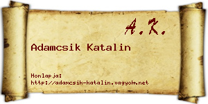 Adamcsik Katalin névjegykártya